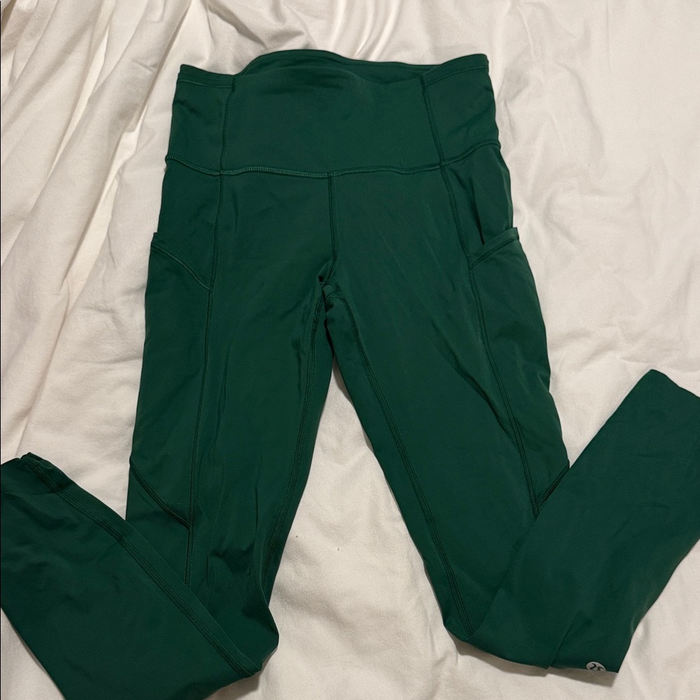 Pocket Green Leggings 25 in
